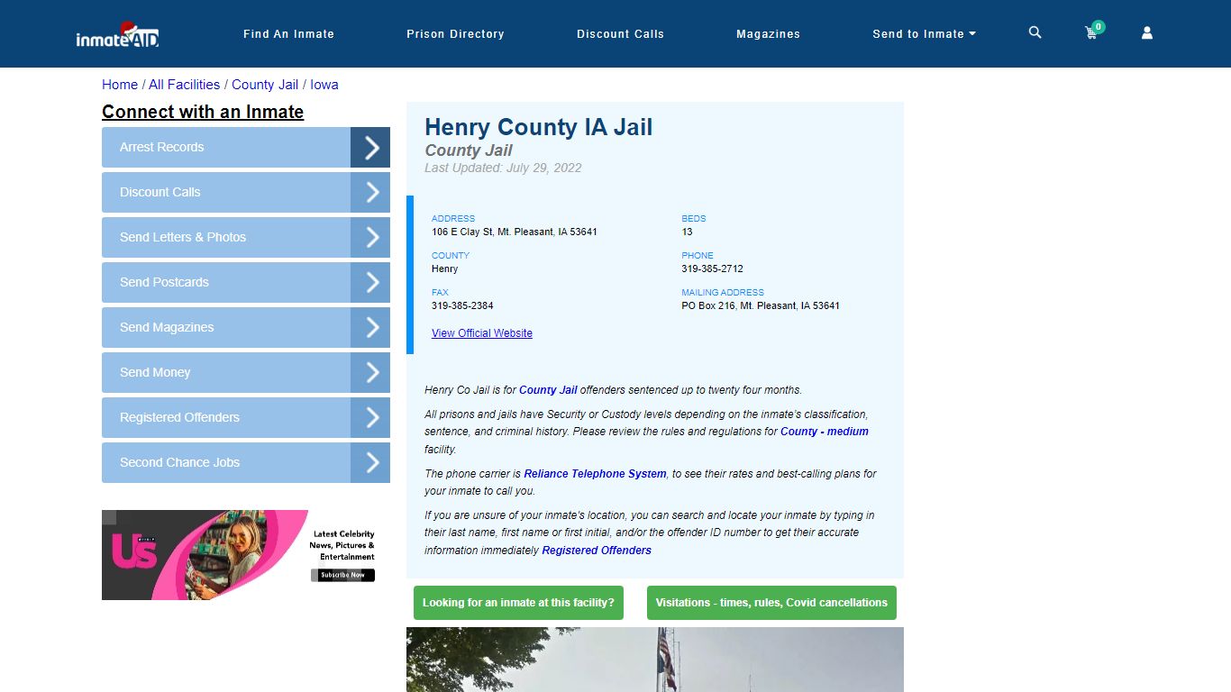 Henry County IA Jail - Inmate Locator - Mt. Pleasant, IA