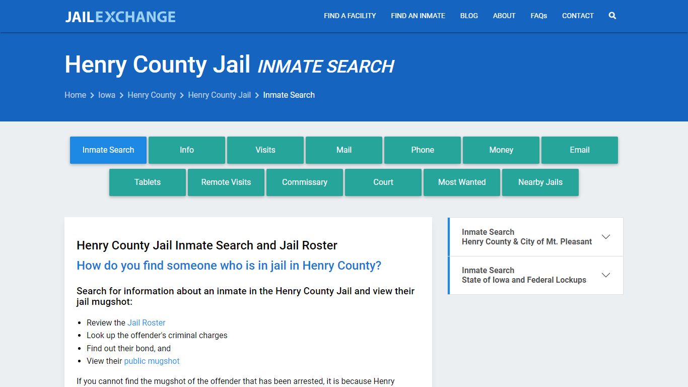 Inmate Search: Roster & Mugshots - Henry County Jail, IA - Jail Exchange